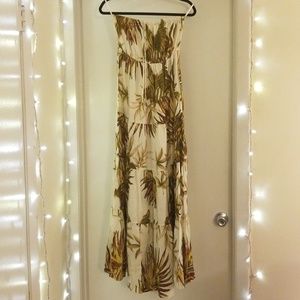 New York & Co Tropical Strapless Maxi Dress small